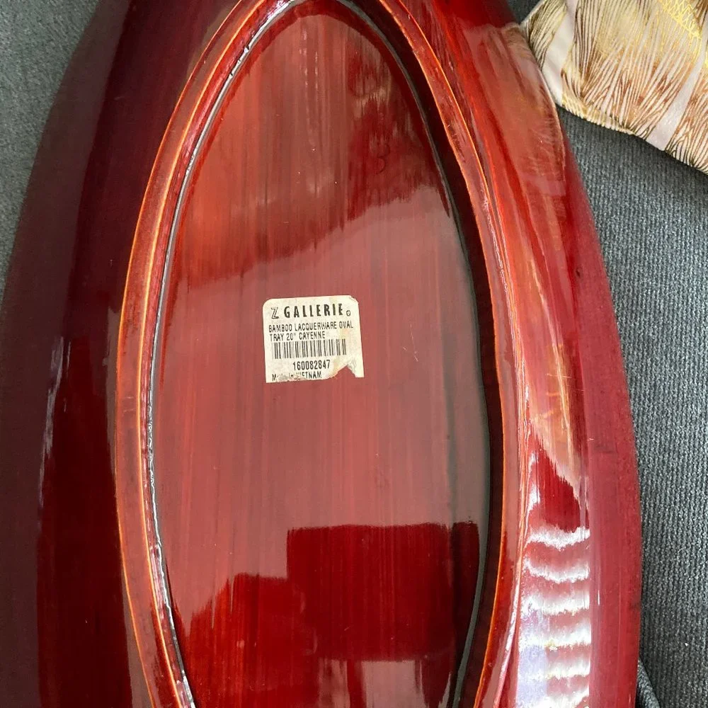 Z Gallerie Oval Bamboo Laquered Tray/Platter